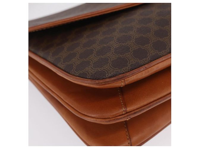 16 Céline Bolso de hombro CELINE Macadam Canvas PVC Leather Brown Gold Auth 202490 Castaño Dorado - vista 16