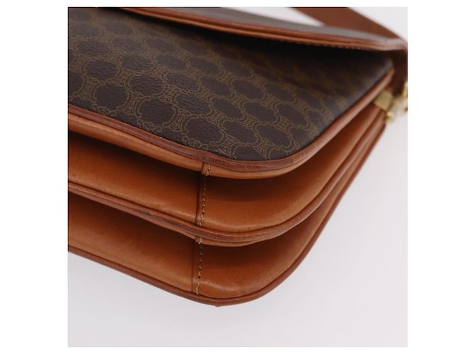 16 Céline Bolso de hombro CELINE Macadam Canvas PVC Leather Brown Gold Auth 202490 Castaño Dorado - vista 17