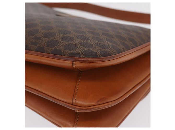 16 Céline Bolso de hombro CELINE Macadam Canvas PVC Leather Brown Gold Auth 202490 Castaño Dorado - vista 19