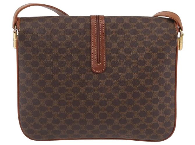 16 Céline Bolso de hombro CELINE Macadam Canvas PVC Leather Brown Gold Auth 202490 Castaño Dorado - vista 2