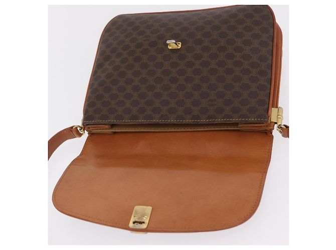 16 Céline Bolso de hombro CELINE Macadam Canvas PVC Leather Brown Gold Auth 202490 Castaño Dorado - vista 21