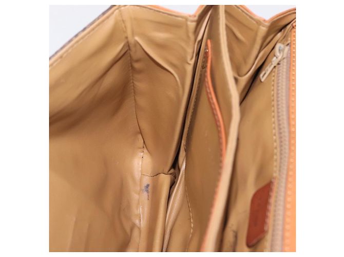 16 Céline Bolso de hombro CELINE Macadam Canvas PVC Leather Brown Gold Auth 202490 Castaño Dorado - vista 28