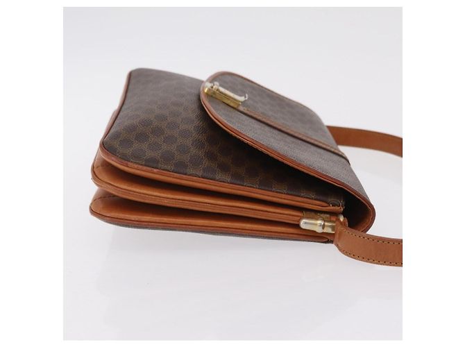16 Céline Bolso de hombro CELINE Macadam Canvas PVC Leather Brown Gold Auth 202490 Castaño Dorado - vista 3