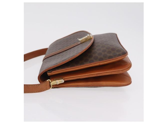 16 Céline Bolso de hombro CELINE Macadam Canvas PVC Leather Brown Gold Auth 202490 Castaño Dorado - vista 4