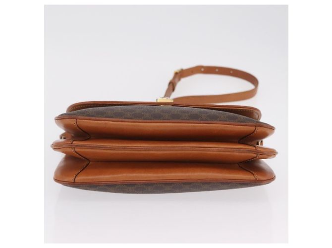 16 Céline Bolso de hombro CELINE Macadam Canvas PVC Leather Brown Gold Auth 202490 Castaño Dorado - vista 5