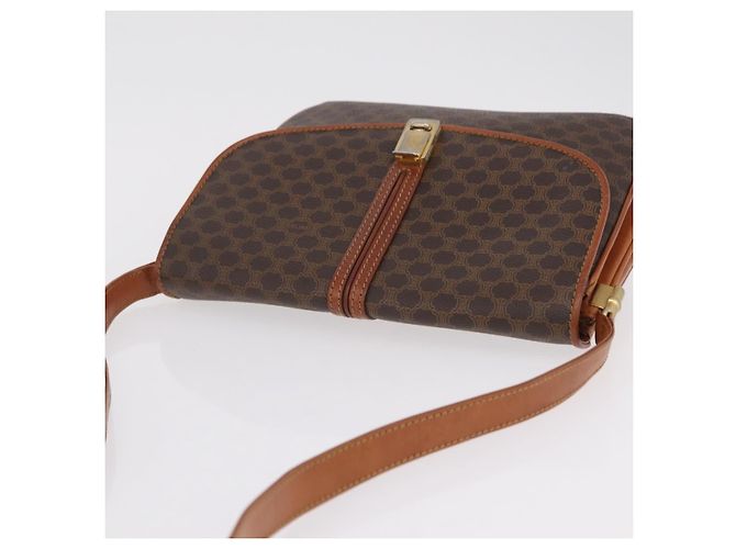 16 Céline Bolso de hombro CELINE Macadam Canvas PVC Leather Brown Gold Auth 202490 Castaño Dorado - vista 6