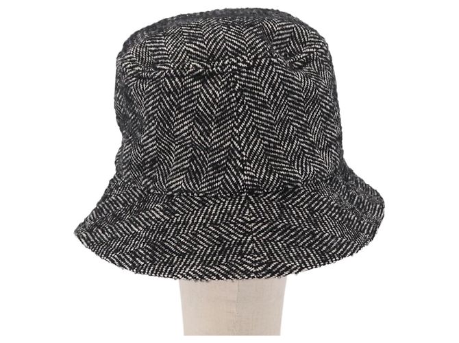 Valentino Bucket Hat Wool Black White Auth BA16214V - view 2