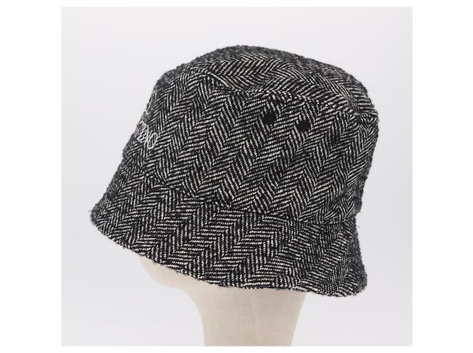 Valentino Bucket Hat Wool Black White Auth BA16214V - view 3