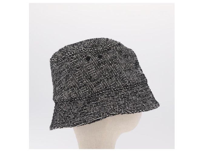 Valentino Bucket Hat Wool Black White Auth BA16214V - view 4