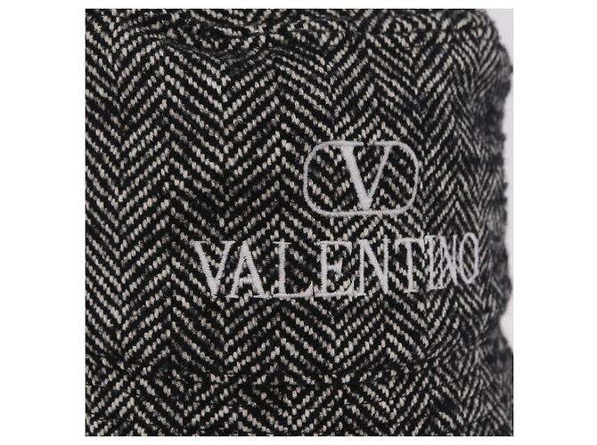 Valentino Bucket Hat Wool Black White Auth BA16214V - view 5