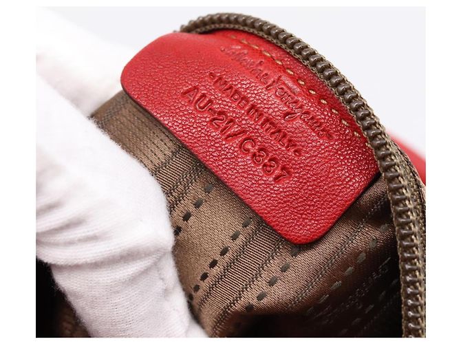 Borsa a tracolla Salvatore Ferragamo Vala in pelle rossa e oro autentica 206910A Rosso D'oro - vista 12