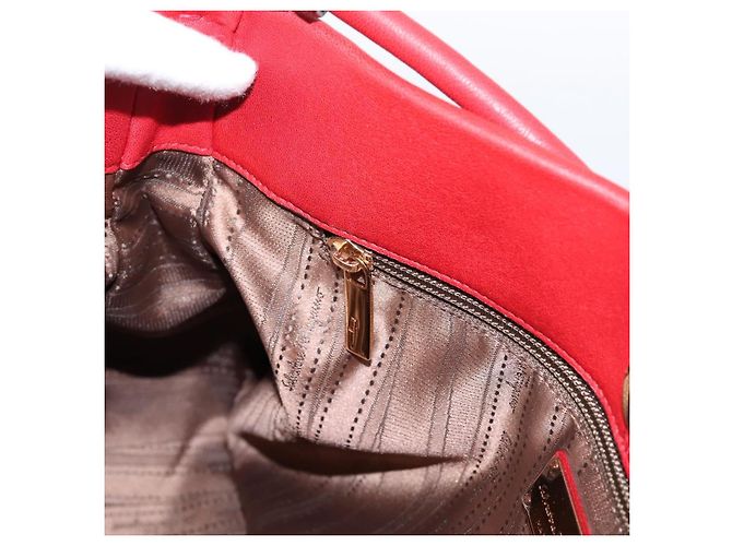Borsa a tracolla Salvatore Ferragamo Vala in pelle rossa e oro autentica 206910A Rosso D'oro - vista 20