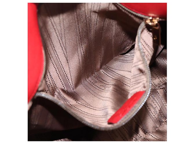 Borsa a tracolla Salvatore Ferragamo Vala in pelle rossa e oro autentica 206910A Rosso D'oro - vista 21