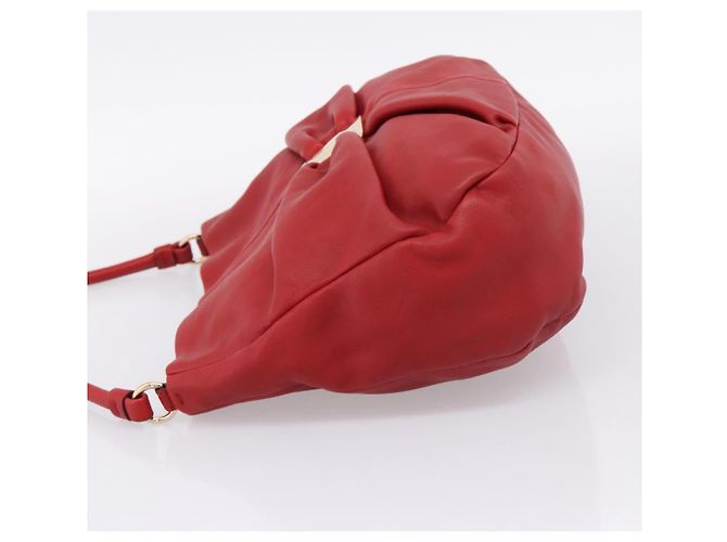 Borsa a tracolla Salvatore Ferragamo Vala in pelle rossa e oro autentica 206910A Rosso D'oro - vista 3