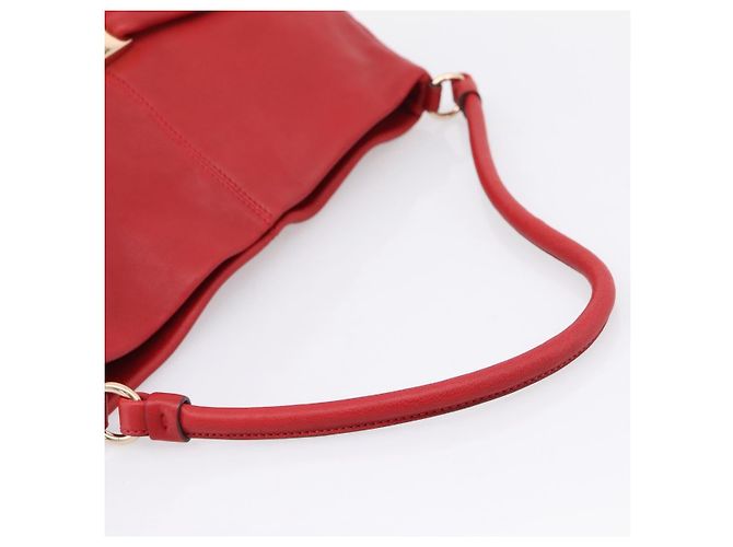 Borsa a tracolla Salvatore Ferragamo Vala in pelle rossa e oro autentica 206910A Rosso D'oro - vista 7