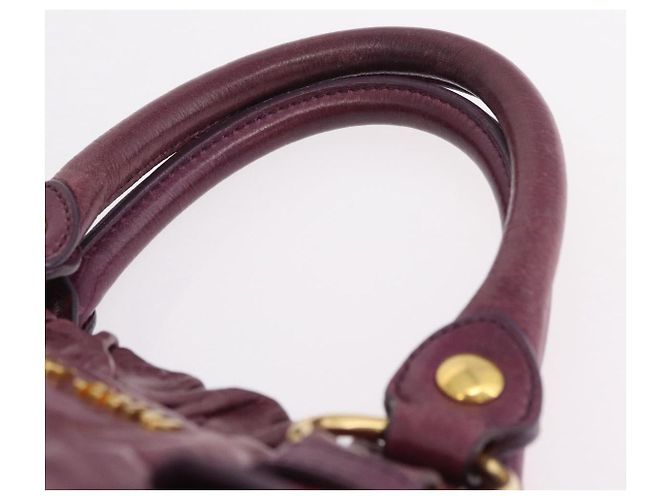 Borsa a mano Miu Miu in pelle 2way viola e oro autentica 167734M D'oro Porpora - vista 14