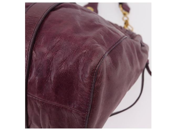 Borsa a mano Miu Miu in pelle 2way viola e oro autentica 167734M D'oro Porpora - vista 17