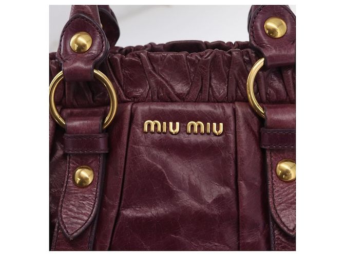 Borsa a mano Miu Miu in pelle 2way viola e oro autentica 167734M D'oro Porpora - vista 20
