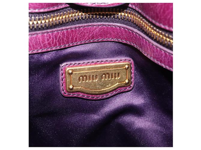 Borsa a mano Miu Miu in pelle 2way viola e oro autentica 167734M D'oro Porpora - vista 21