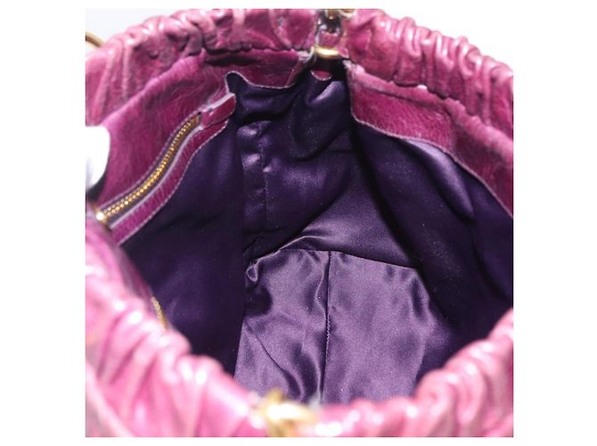 Borsa a mano Miu Miu in pelle 2way viola e oro autentica 167734M D'oro Porpora - vista 22