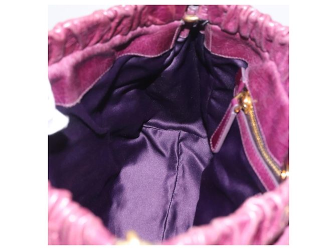Borsa a mano Miu Miu in pelle 2way viola e oro autentica 167734M D'oro Porpora - vista 23