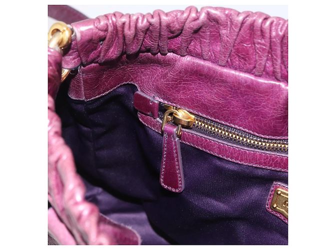 Borsa a mano Miu Miu in pelle 2way viola e oro autentica 167734M D'oro Porpora - vista 24