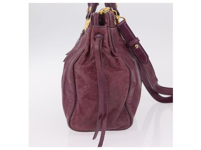 Borsa a mano Miu Miu in pelle 2way viola e oro autentica 167734M D'oro Porpora - vista 4