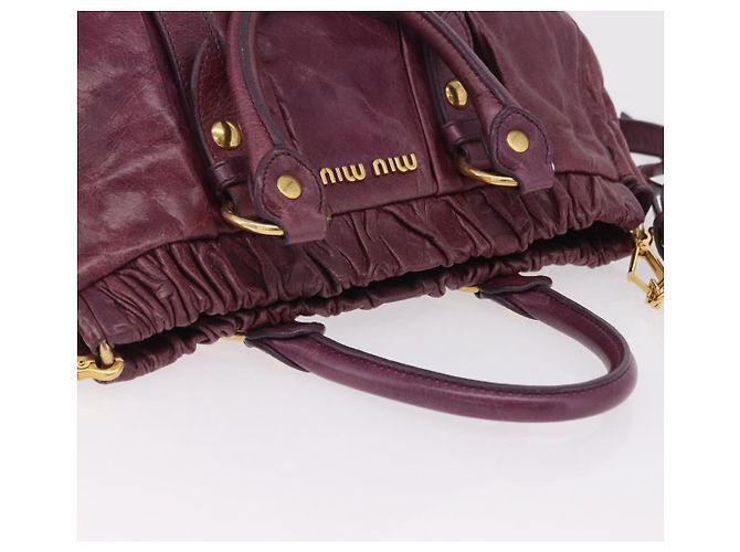 Borsa a mano Miu Miu in pelle 2way viola e oro autentica 167734M D'oro Porpora - vista 6