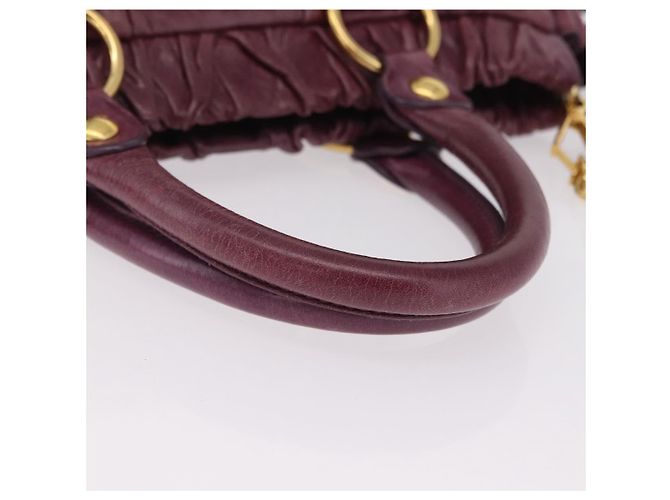 Borsa a mano Miu Miu in pelle 2way viola e oro autentica 167734M D'oro Porpora - vista 7