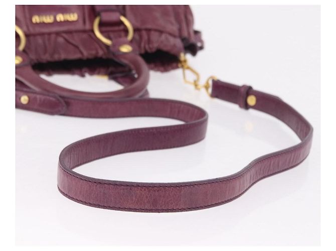 Borsa a mano Miu Miu in pelle 2way viola e oro autentica 167734M D'oro Porpora - vista 8