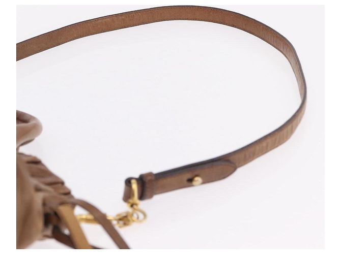 Miu Miu Handtasche Leder 2way Braun Gold Authentisch 167743M Golden - Ansicht 15