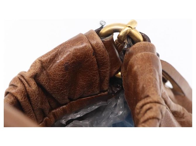Miu Miu Handtasche Leder 2way Braun Gold Authentisch 167743M Golden - Ansicht 23