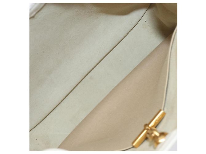 Hermès Bolsa de ombro HERMES Vespa em couro branco e ouro Auth bs37490A Dourado - vista 11