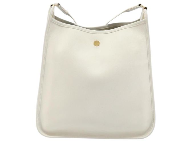 Hermès Bolsa de ombro HERMES Vespa em couro branco e ouro Auth bs37490A Dourado - vista 2