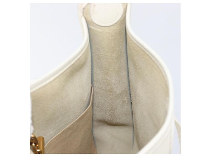 Hermès Bolsa de ombro HERMES Vespa em couro branco e ouro Auth bs37490A Dourado - vista 23
