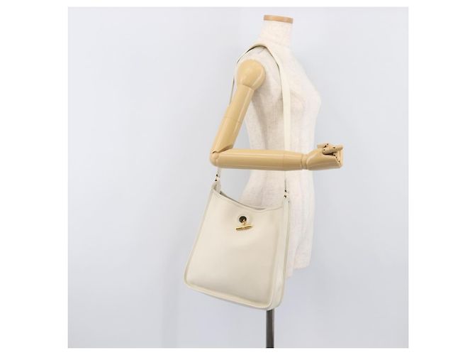 Hermès Bolsa de ombro HERMES Vespa em couro branco e ouro Auth bs37490A Dourado - vista 25
