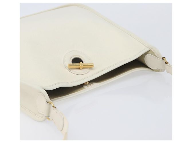 Hermès Bolsa de ombro HERMES Vespa em couro branco e ouro Auth bs37490A Dourado - vista 6