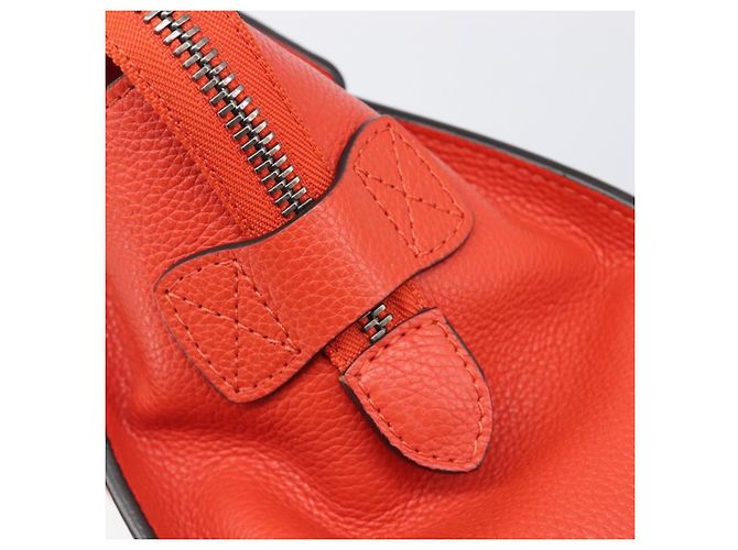 Céline CELINE Luggage Micro Shopper Handtasche aus Leder Rot Silber Authentisch 207671V - Ansicht 17