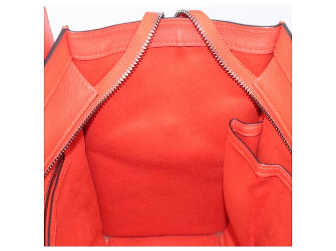 Céline CELINE Luggage Micro Shopper Handtasche aus Leder Rot Silber Authentisch 207671V - Ansicht 22