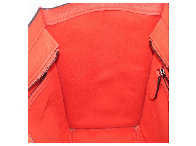 Céline CELINE Luggage Micro Shopper Handtasche aus Leder Rot Silber Authentisch 207671V - Ansicht 23