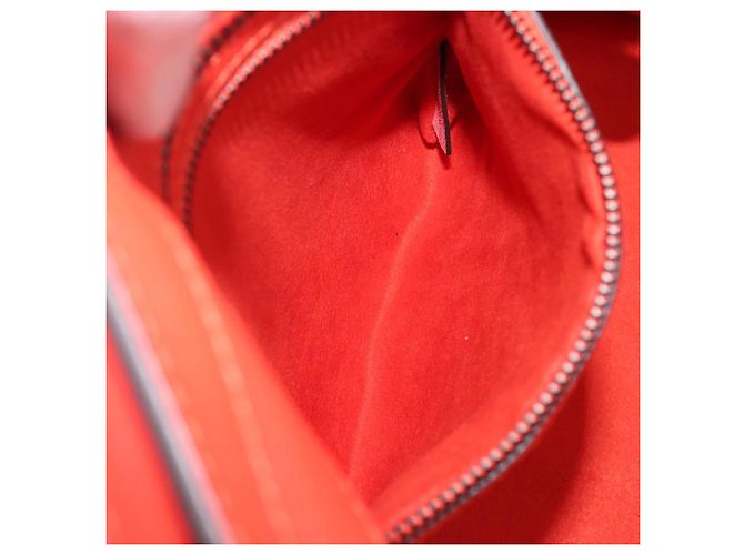 Céline CELINE Luggage Micro Shopper Handtasche aus Leder Rot Silber Authentisch 207671V - Ansicht 25