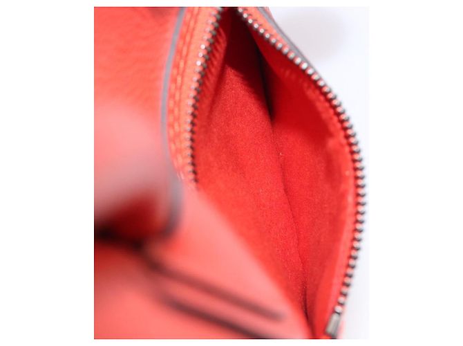 Céline CELINE Luggage Micro Shopper Handtasche aus Leder Rot Silber Authentisch 207671V - Ansicht 27