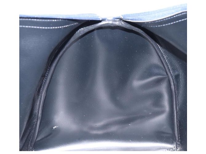 Burberrys Nova Check Boston Bag Canvas Navy Gold Auth 201462A Golden Marineblau - Ansicht 21