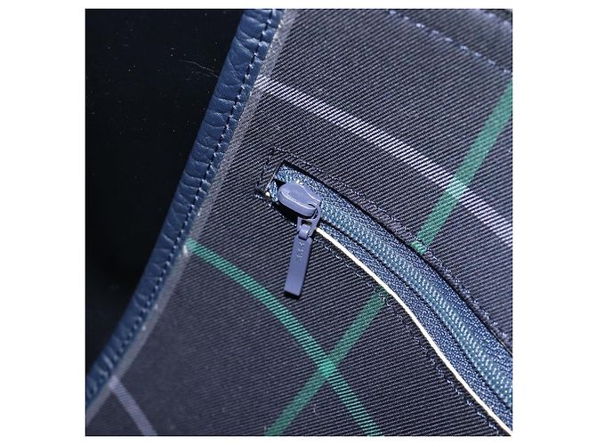Burberrys Nova Check Boston Bag Canvas Navy Gold Auth 201462A Golden Marineblau - Ansicht 22