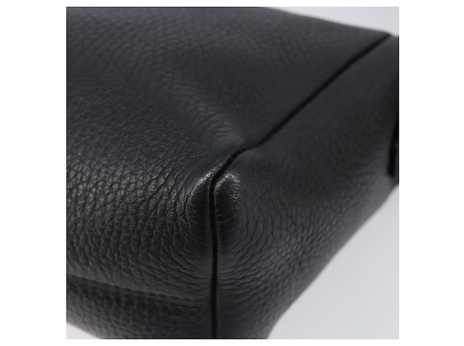 Borsa a Tracolla BURBERRY Pelle Nero Argento Auth 206738A - vista 15