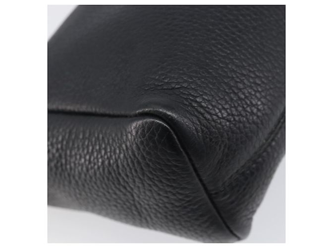 Borsa a Tracolla BURBERRY Pelle Nero Argento Auth 206738A - vista 16
