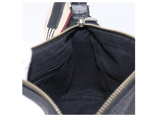 Borsa a Tracolla BURBERRY Pelle Nero Argento Auth 206738A - vista 19