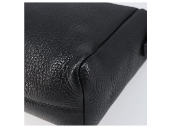 Borsa a Tracolla BURBERRY Pelle Nero Argento Auth 206738A - vista 9