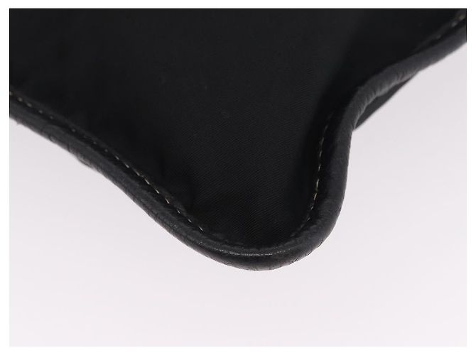 Saco Tote PRADA Nylon Couro Preto Prata Auth am12735A - vista 14