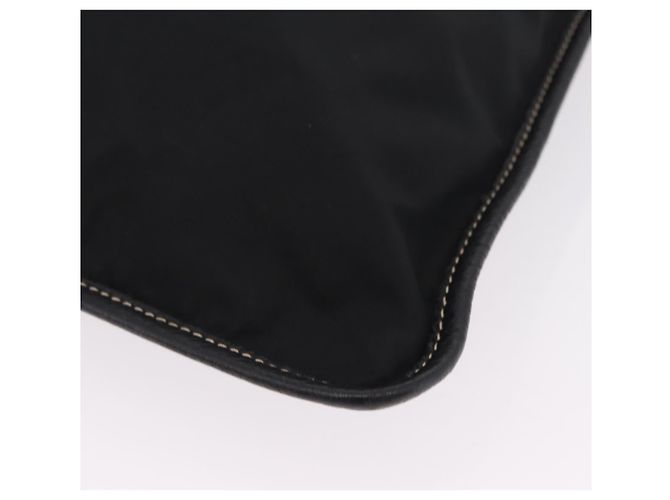 Saco Tote PRADA Nylon Couro Preto Prata Auth am12735A - vista 16